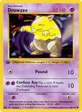 Drowzee 49 - Base Set Shadowless 1st Edition-1