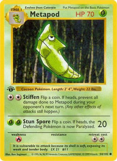 Metapod 54 - Base Set Shadowless Unlimited-1