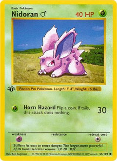 Nidoran M 55 - Base Set Shadowless-1