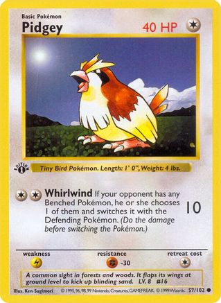 Pidgey 57 - Base Set Shadowless-1