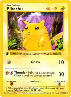 Pikachu 58 - Base Set Shadowless 1st Edition-1