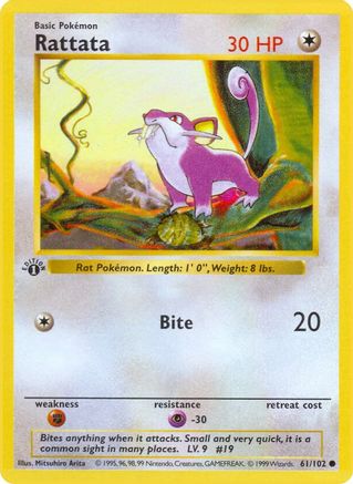 Rattata 61 - Base Set Shadowless Unlimited-1