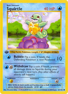 Squirtle 63 - Base Set Shadowless 1st Edition-1