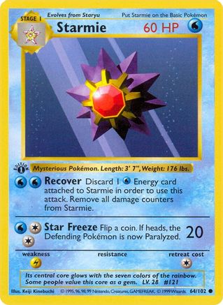 Starmie 64 - Base Set Shadowless-1
