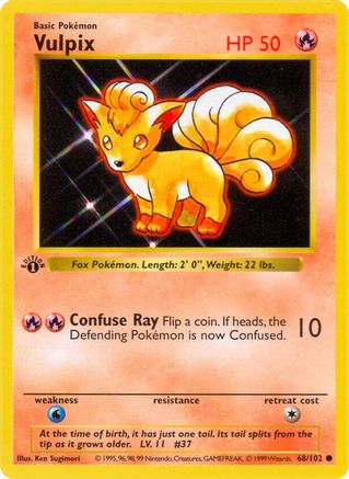 Vulpix 68 - Base Set Shadowless Unlimited-1