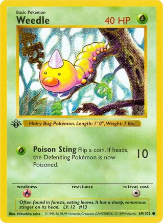 Weedle 69 - Base Set Shadowless 1st Edition-1