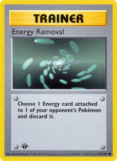 Energy Removal 92 - Base Set Shadowless 1st Edition-1