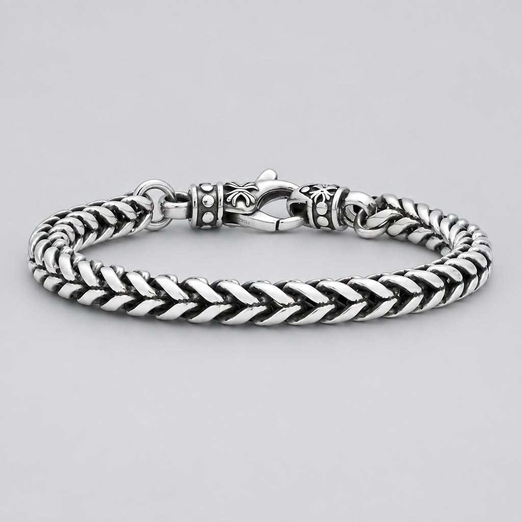 Men's Heavy Duty Wheat Chain Stainless Steel Bracelet Biker Jewelry-1