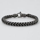 Men's Stealth Black Wheat Chain Stainless Steel Bracelet Biker Jewelry
