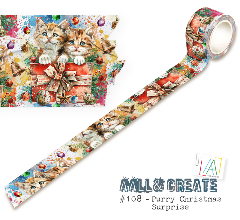 AALL and Create - Ruban Washi - Surprise de Noël Ronronnante-1