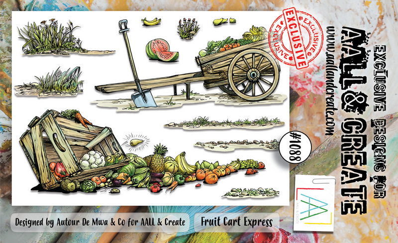 AALL and Create #1088 - A6 Stamp Set - Fruit Cart Express-1