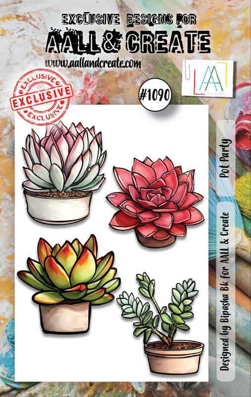 AALL and Create #1090 - A7 Stamp Set - Pot Party-1