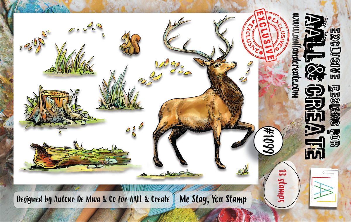 AALL and Create #1099 - Jeu de Tampons A7 - Me Stag, You Stamp Set-1