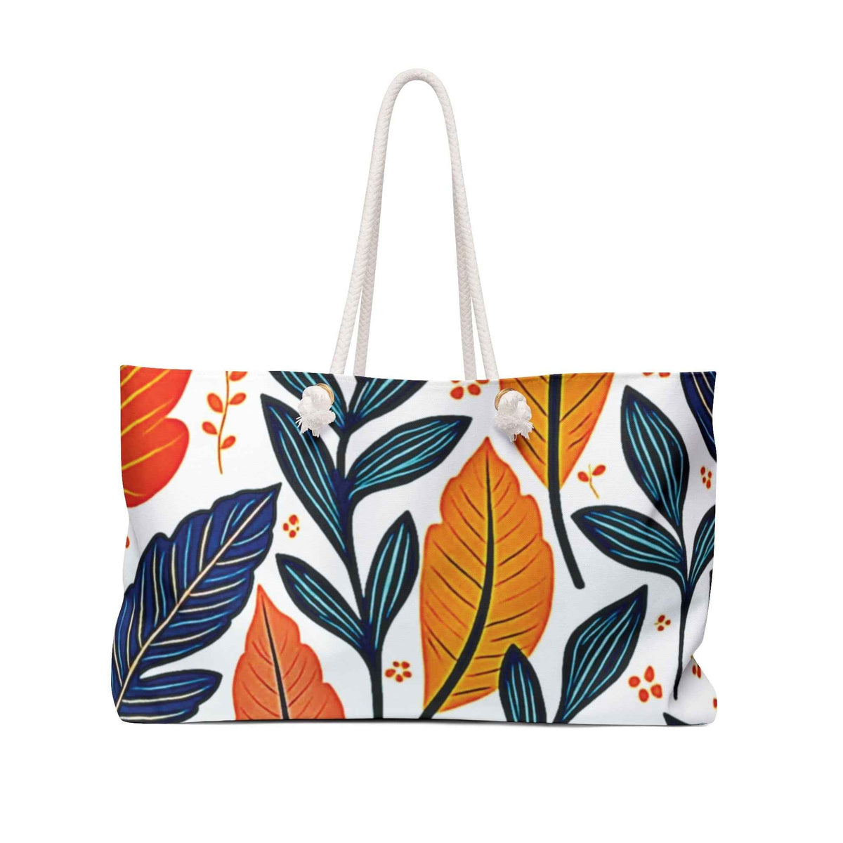 Autumn Leaves Floral Weekender Bag | Fall Leaves Large Tote Bag-1