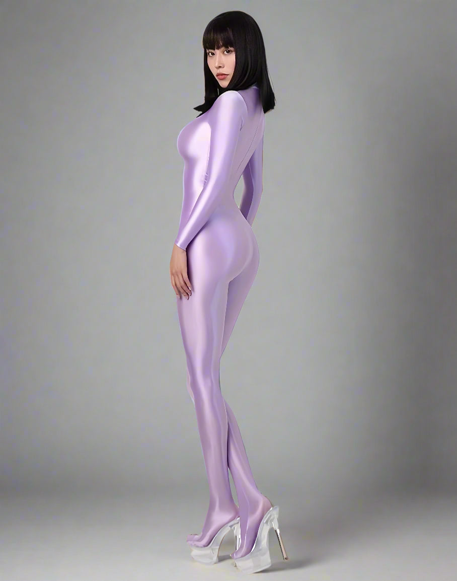 Spandex Nylon Full Bodysuit Back Zipper Zentai Shinny Cosplay Jumpsuit-9