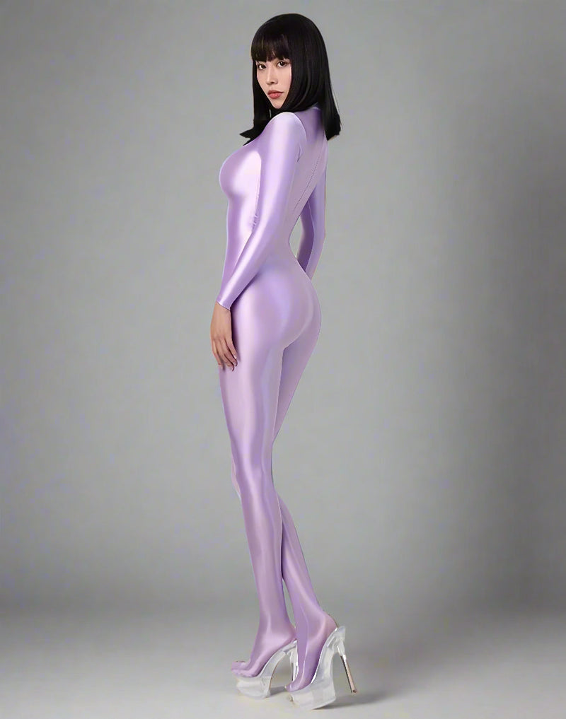 Spandex Nylon Full Bodysuit Back Zipper Zentai Shinny Cosplay Jumpsuit-9