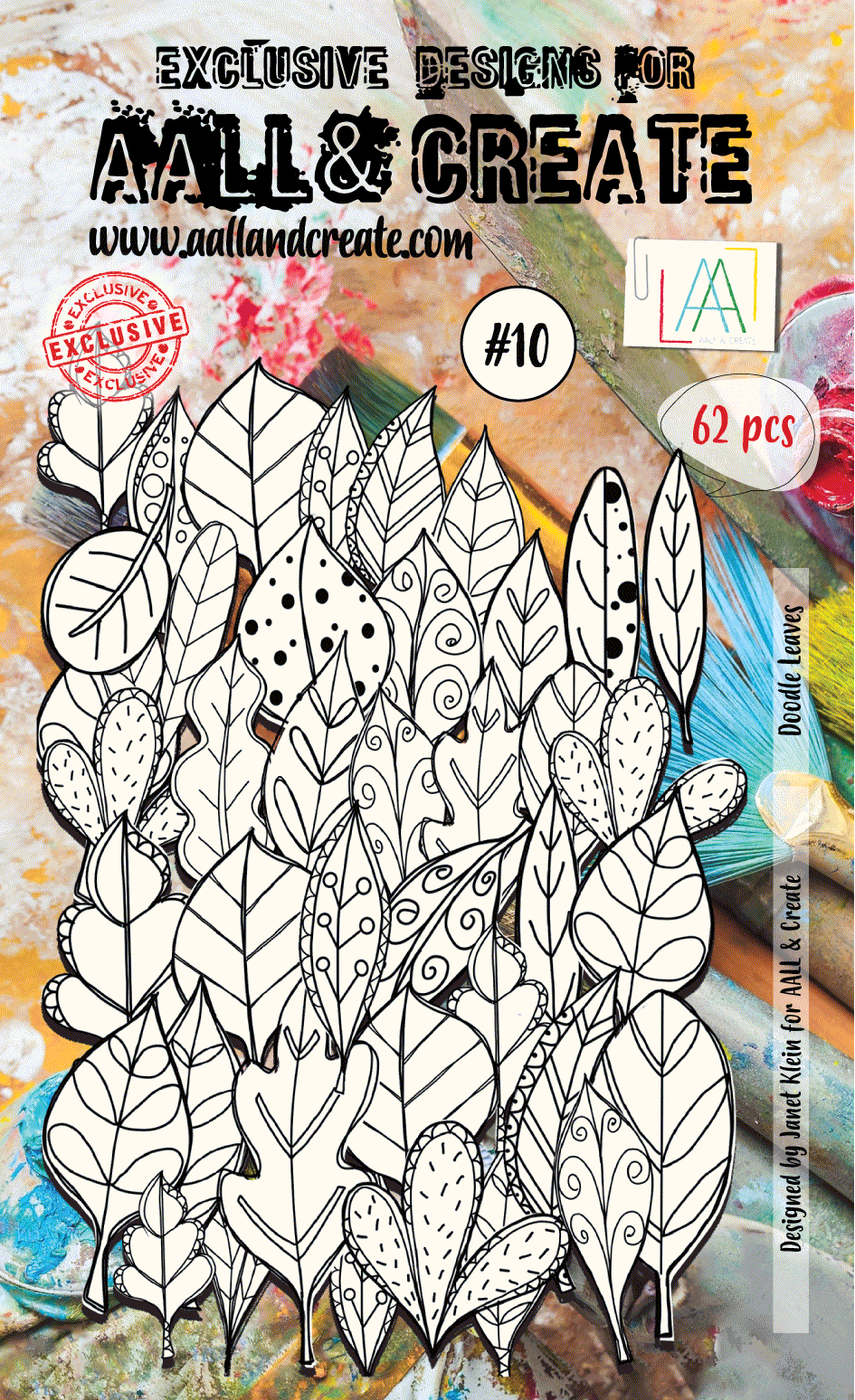 AALL and Create Ephemera - 010 - Doodle Leaves - White-1