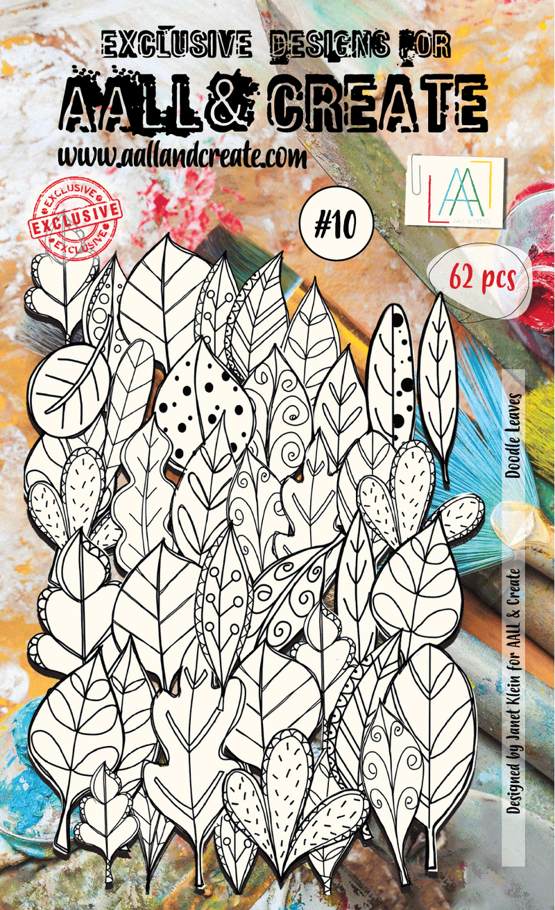AALL and Create Ephemera - 010 - Doodle Leaves - White-1