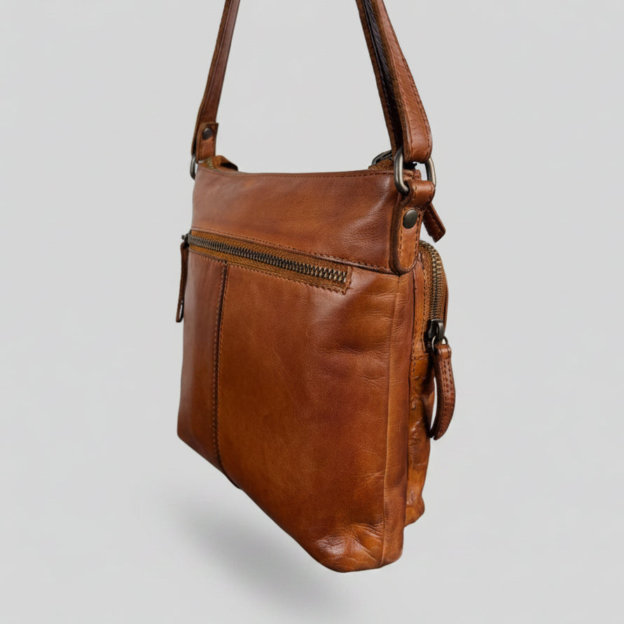 MET Women’s Genuine Leather Crossbody Bag. High-Quality Flower Embossed Floral Purse-7