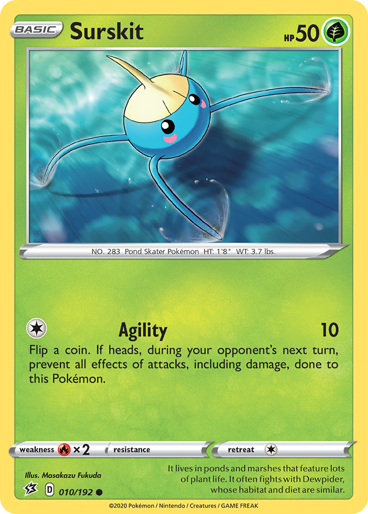 Surskit 10/192 - SWSH02 Rebel Clash Reverse Holofoil-1