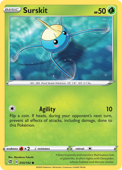 Surskit 10/192 - SWSH02 Rebel Clash Reverse Holofoil-1