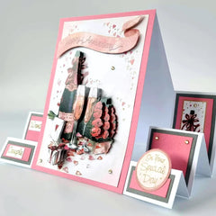 Decoupage troquelado – Champán y rosas (paquete de 3)-3
