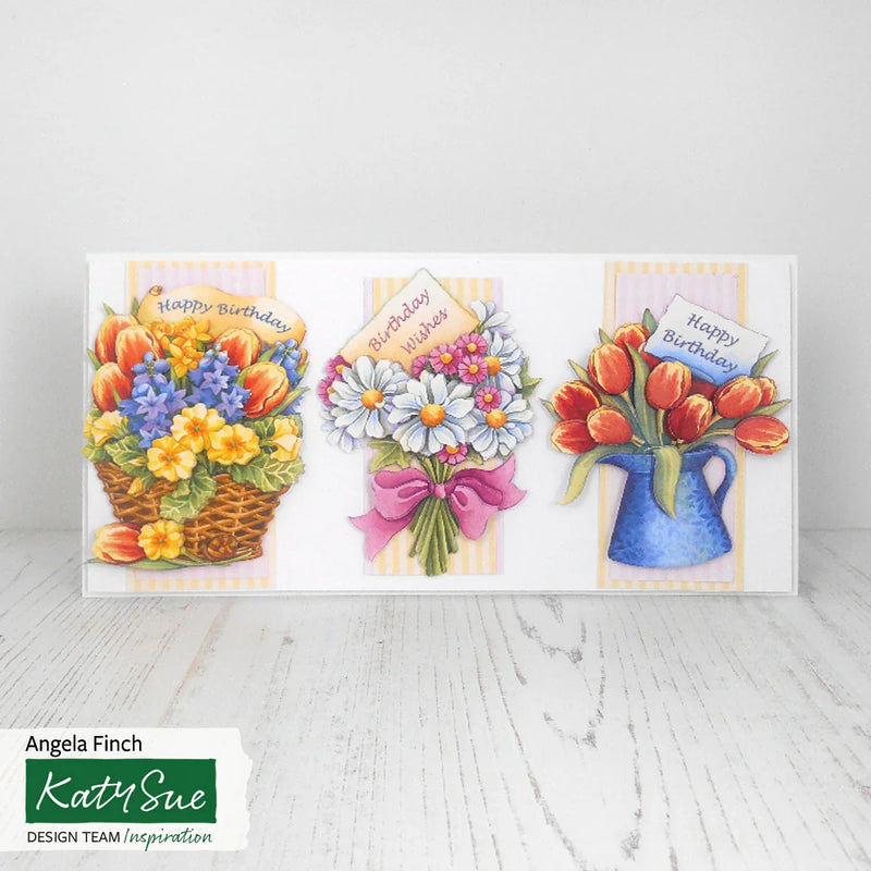 Decoupage troquelado – Flores de cumpleaños (paquete de 3)-4