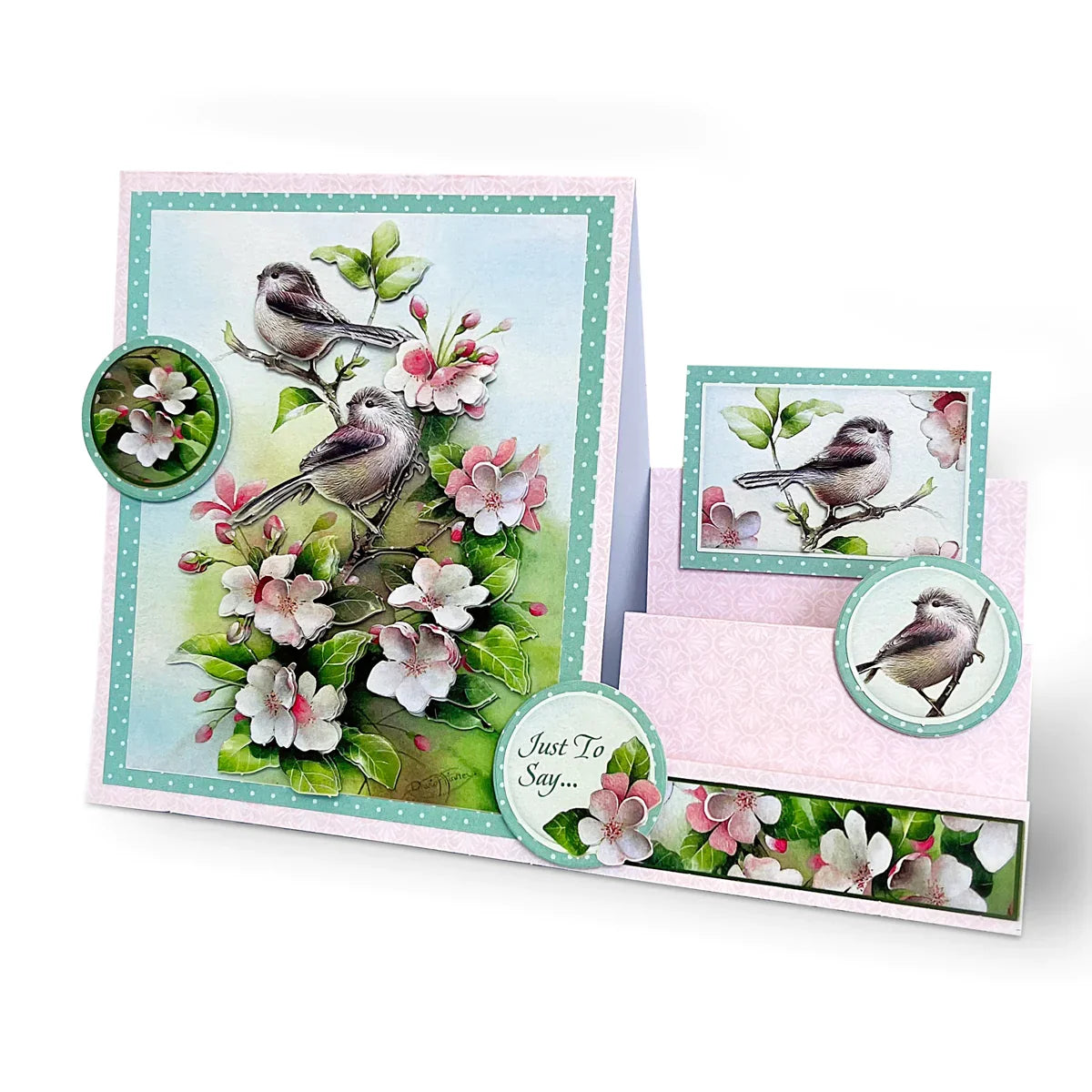 Decoupage troquelado – Pájaros en flor (paquete de 3)-2