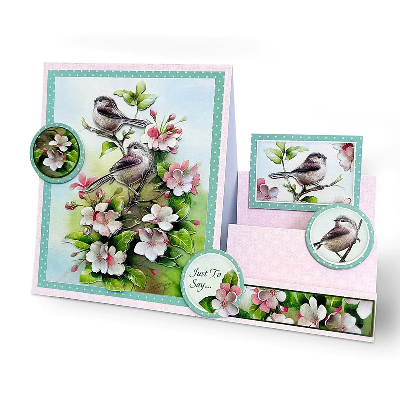 Decoupage troquelado – Pájaros en flor (paquete de 3)-2