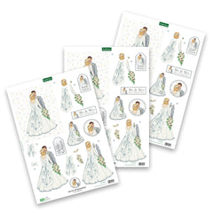 Decoupage troquelado – Boda blanca (paquete de 3)-1