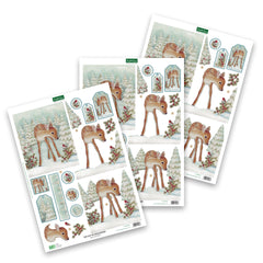 Die Cut Decoupage – Deer And Robin (Pack Of 3)-1