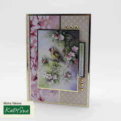 Decoupage troquelado – Jilguero en cerezo (Paquete de 3)-3