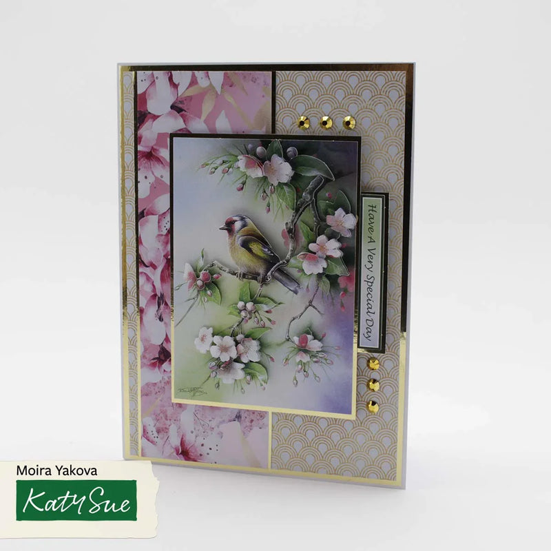 Decoupage troquelado – Jilguero en cerezo (Paquete de 3)-3
