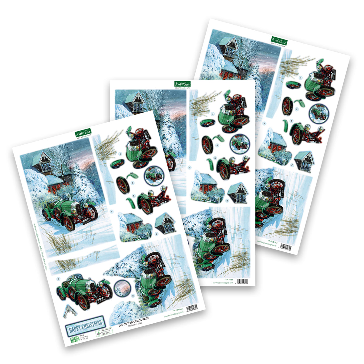 Die Cut Decoupage – Christmas Visit (Pack Of 3)-1