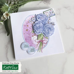 Decoupage troquelado – Rosas azules y cupcake (paquete de 3)-2