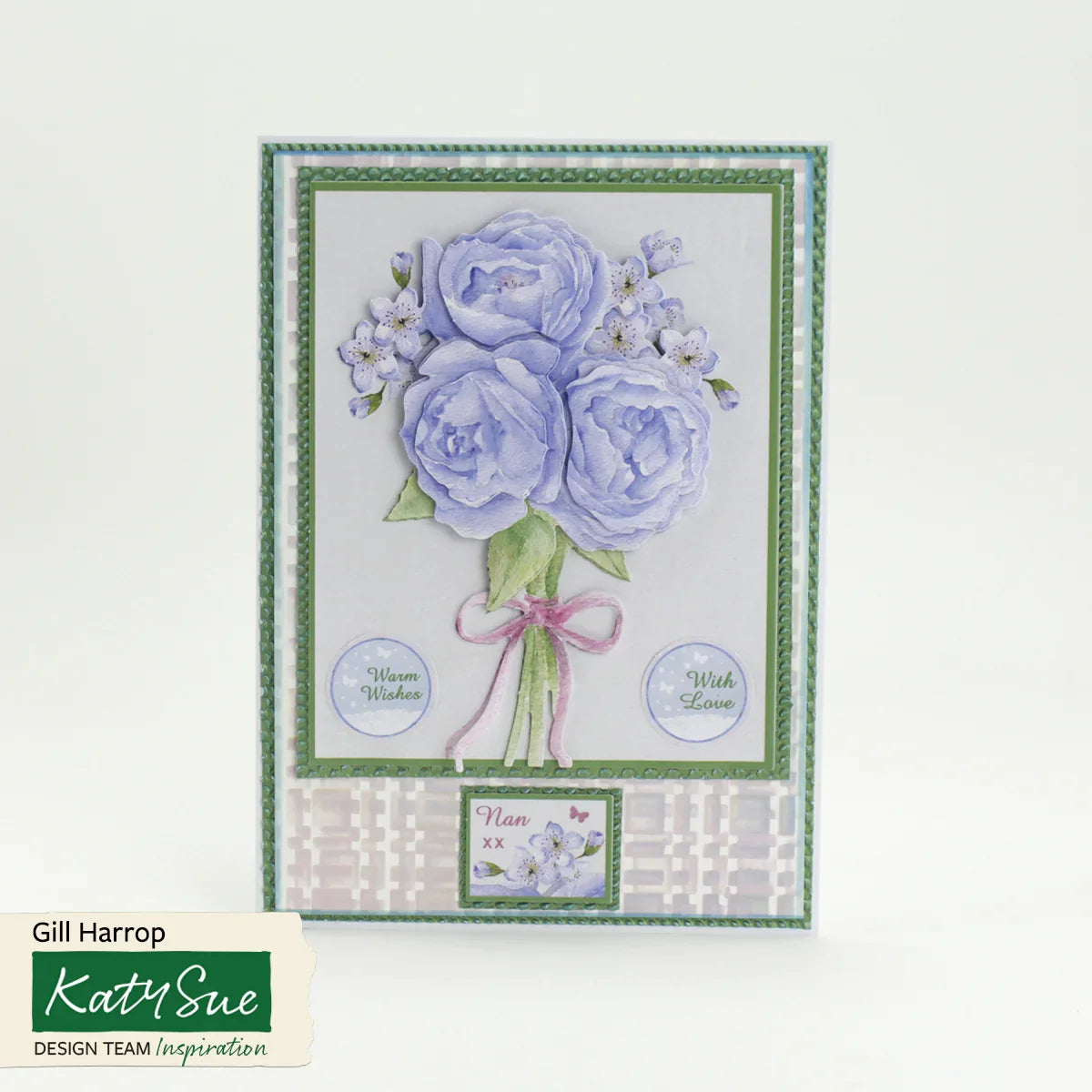 Decoupage troquelado – Rosas azules y cupcake (paquete de 3)-4