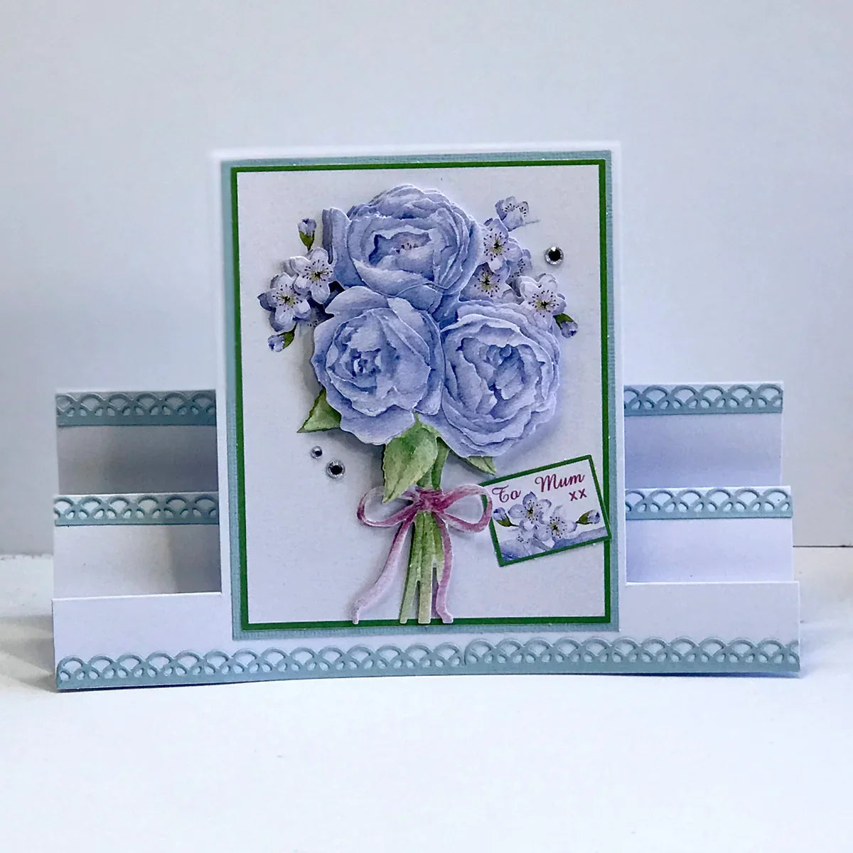 Decoupage troquelado – Rosas azules y cupcake (paquete de 3)-5
