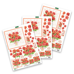 Decoupage troquelado – Rosas rojas (paquete de 3)-1