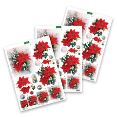 Décopatch Découpé à l'Emporte-Pièce – Poinsettias (Lot de 3)-1