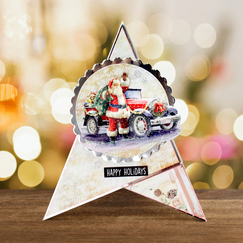 Die Cut Decoupage – Santa's Car (Pack Of 3)-2