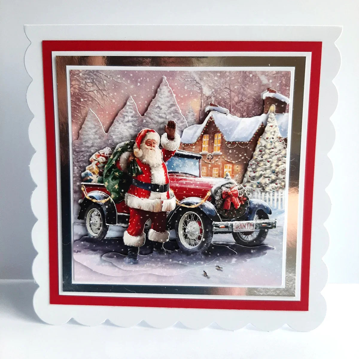 Die Cut Decoupage – Santa's Car (Pack Of 3)-4