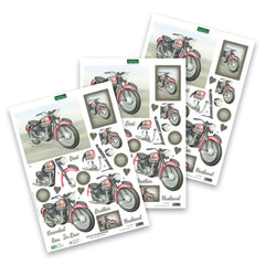 Decoupage troquelado – BSA Twin Super Rocker (paquete de 3)-1