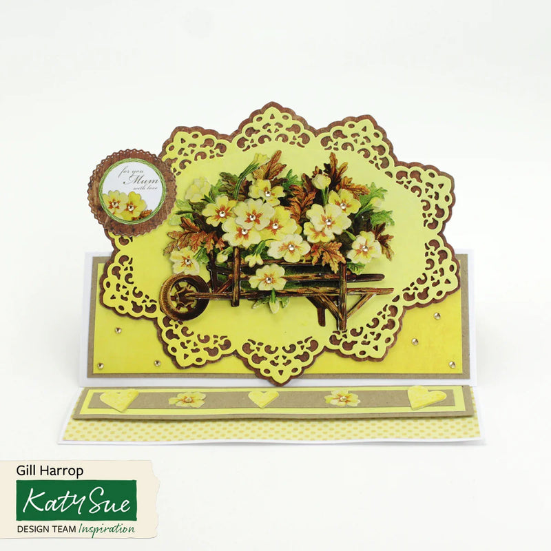 Die Cut Decoupage – Primrose Wheelbarrow (Pack Of 3)-3