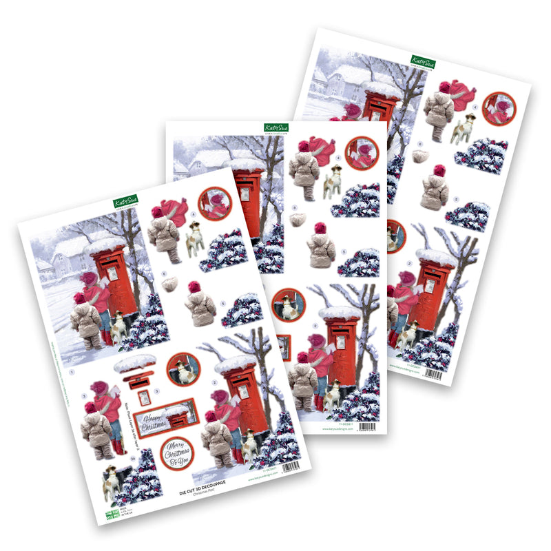 Die Cut Decoupage – Christmas Post (Pack Of 3)-1