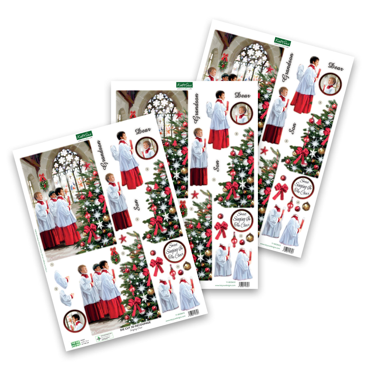 Die Cut Decoupage – Singing Choir (Pack Of 3)-1