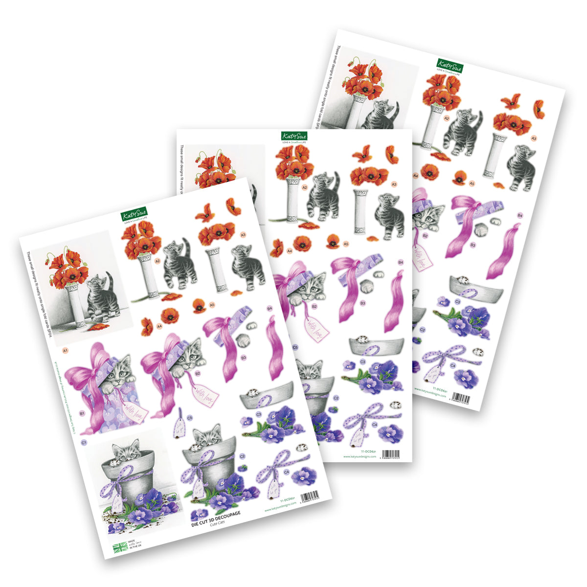 Décopatch prédécoupé – Adorables chats (lot de 3)-1