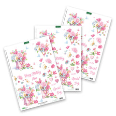 Die Cut Decoupage – Filled With Flowers (Pack Of 3)-1