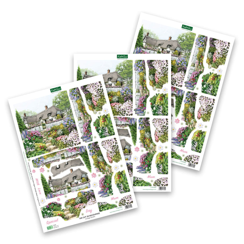 Die Cut Decoupage – Cottage Garden (Pack Of 3)-1