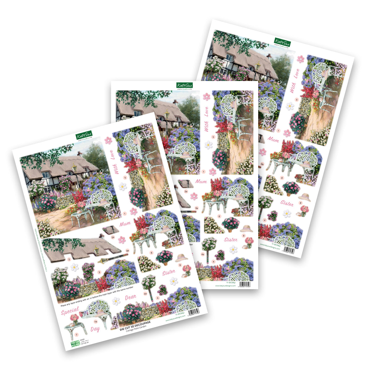 Découpage prédécoupé – Patio de campagne (lot de 3)