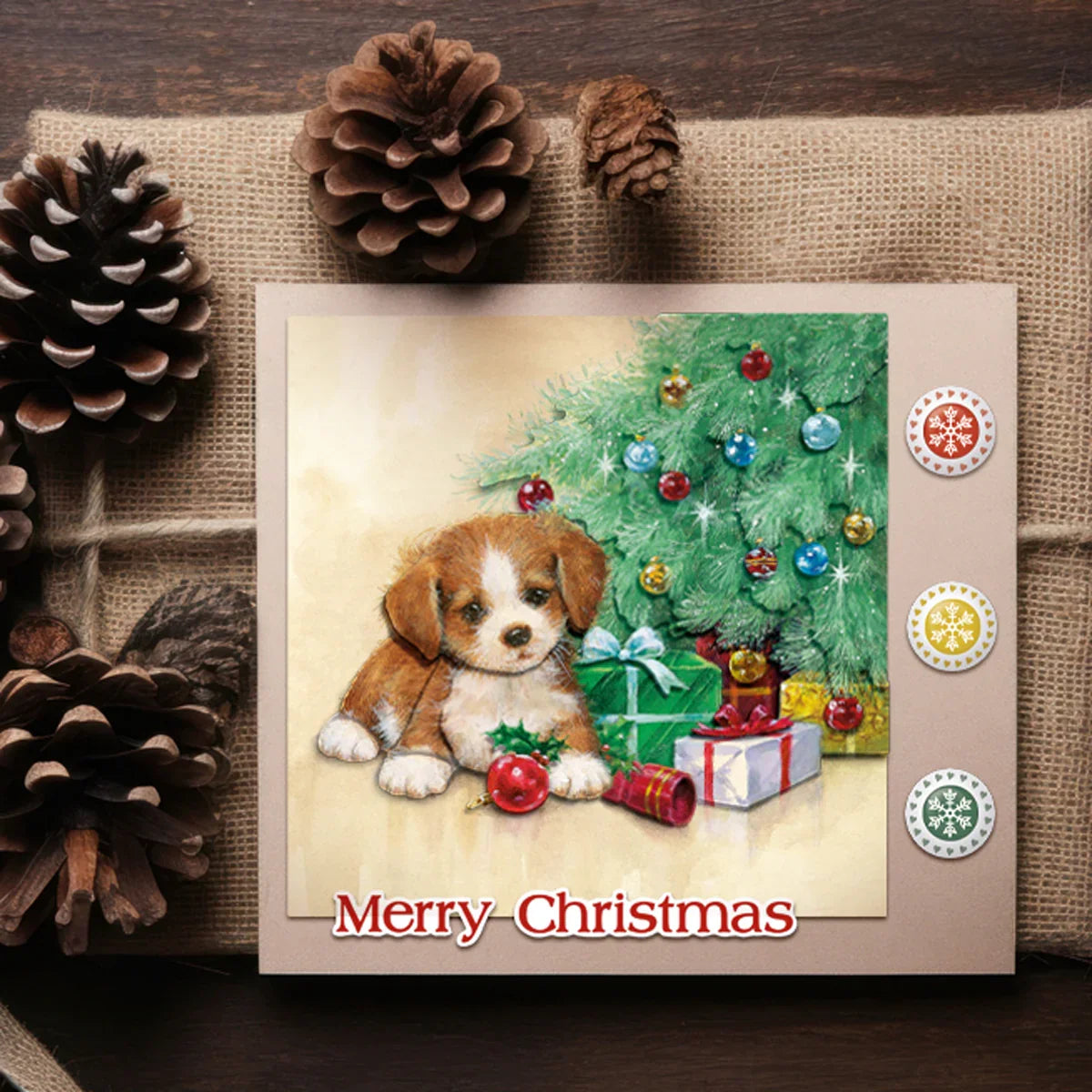 Die Cut Decoupage – Puppy Under Tree (Pack Of 3)-2